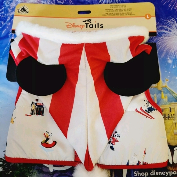 DisneyParks Disney Tails Christmas Mickey's Lodge Holiday Harness Large NWT - Picture 1 of 5